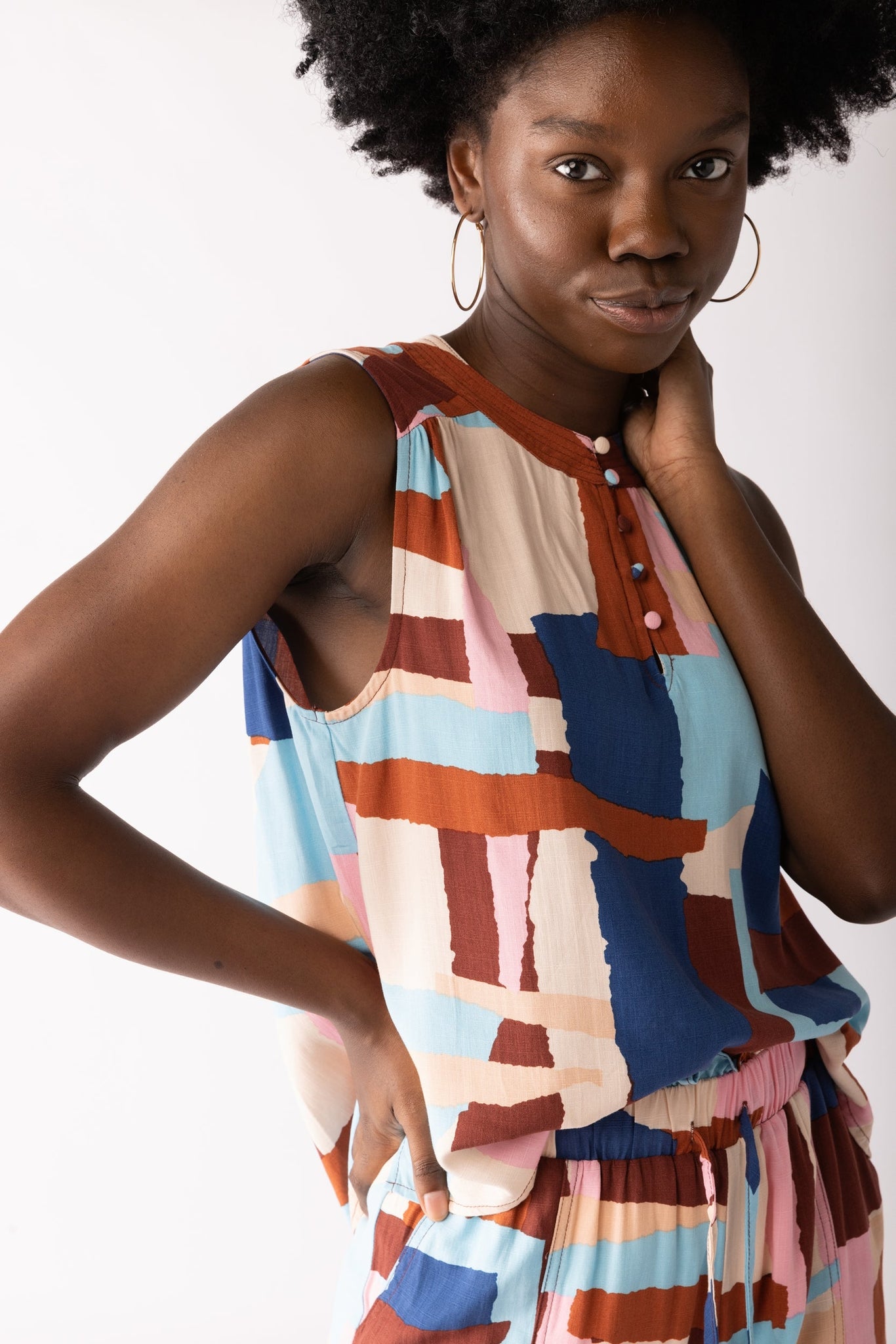 SALE - Anika Printed Sleeveless Blouse