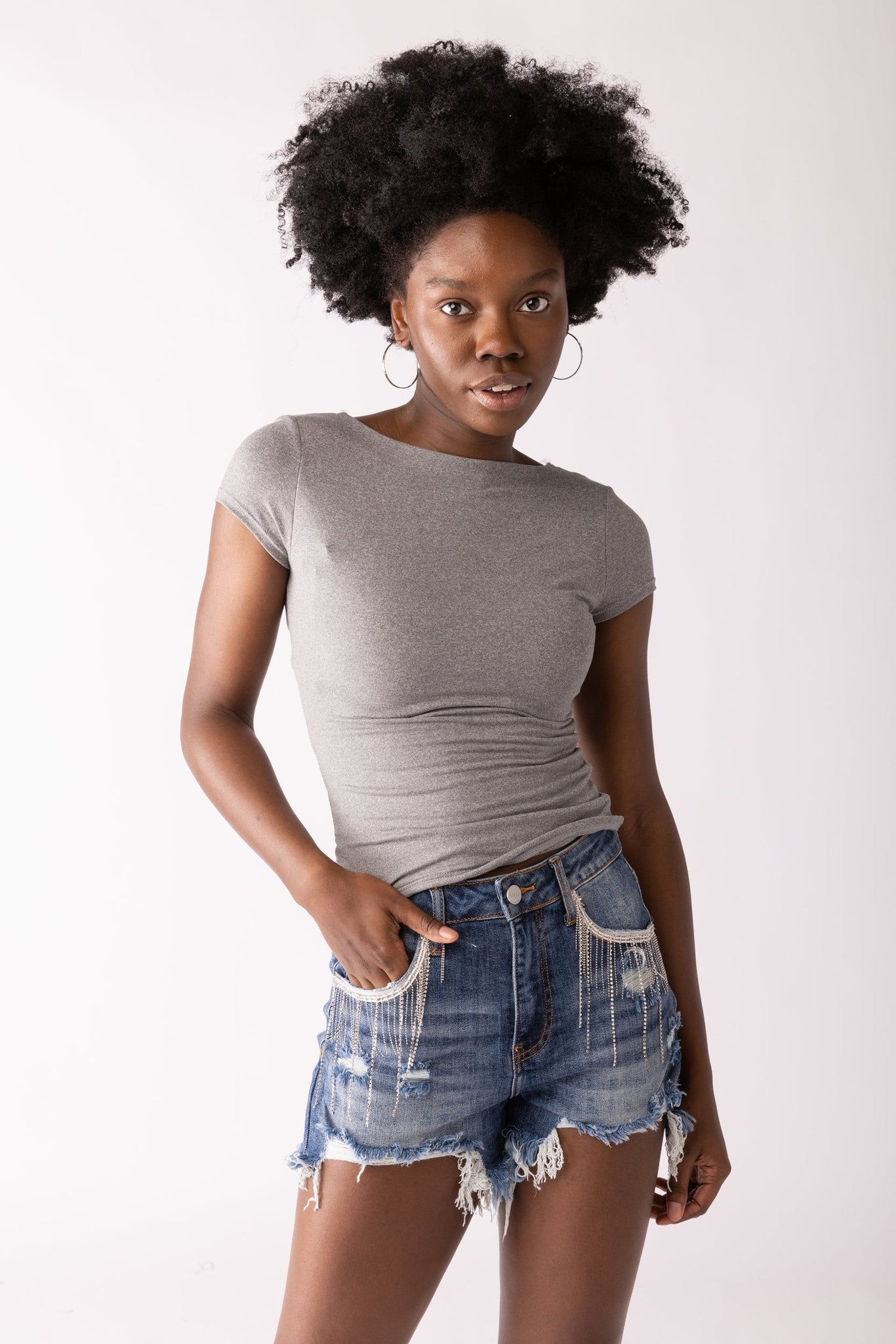 SALE - Danni Open Back Fitted Tee