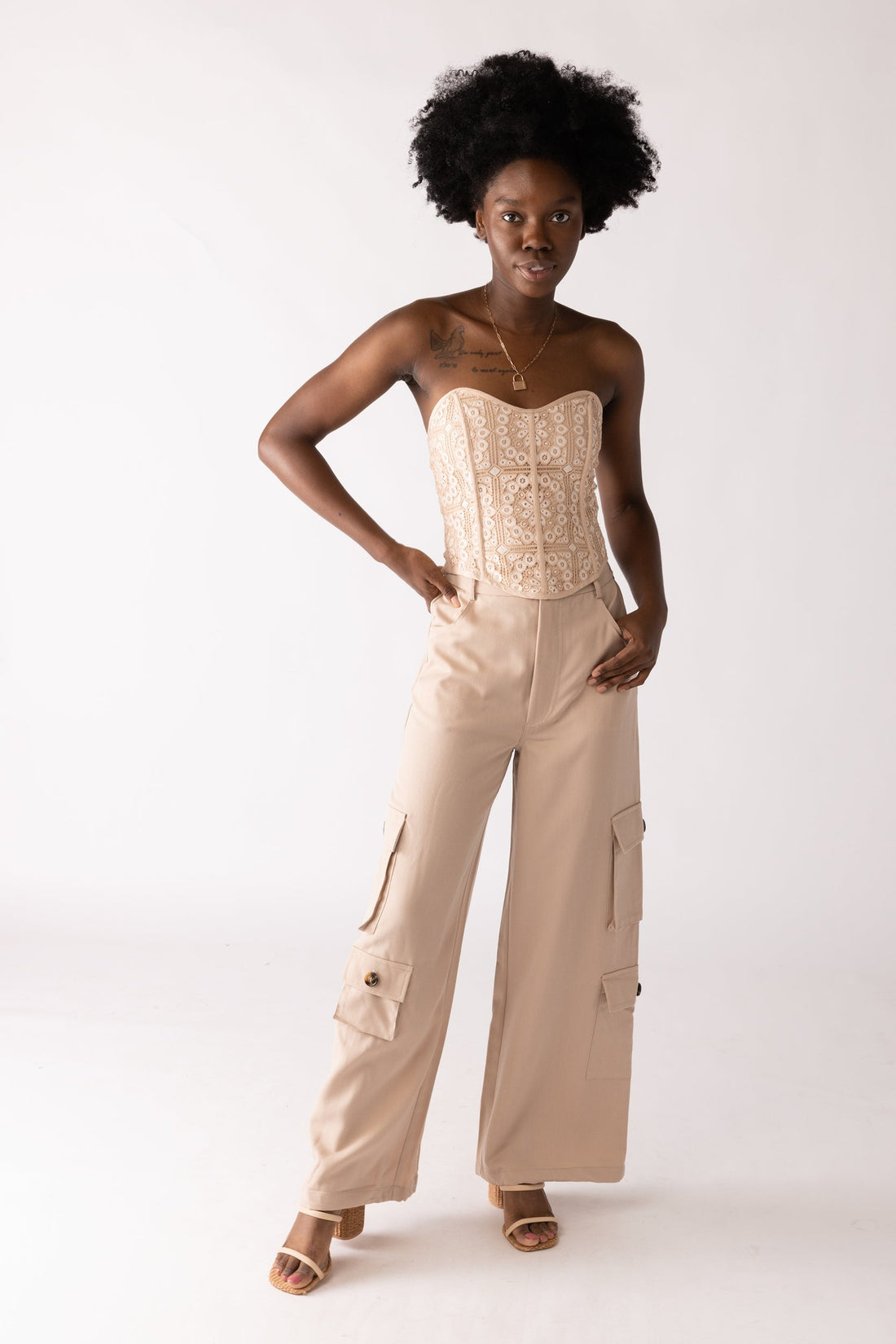 SALE - Maeve Wide Leg Drawstring Cargo Pants