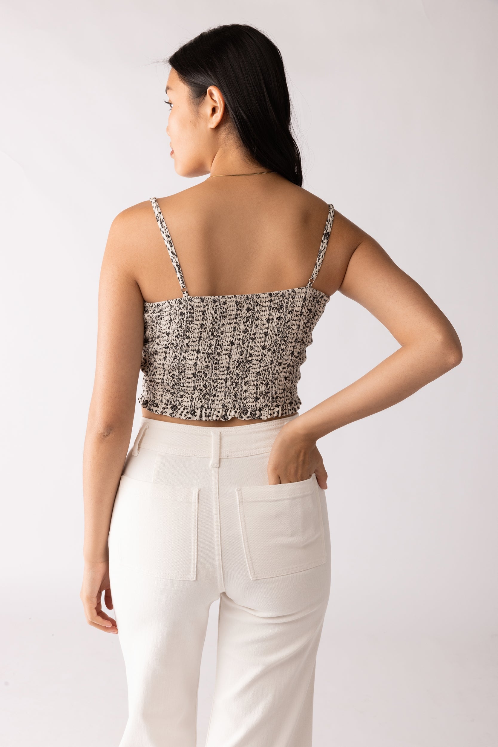 SALE - Rosalie Printed Smocked Top