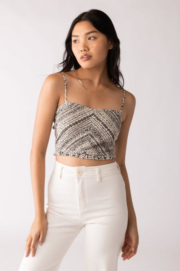 SALE - Rosalie Printed Smocked Top
