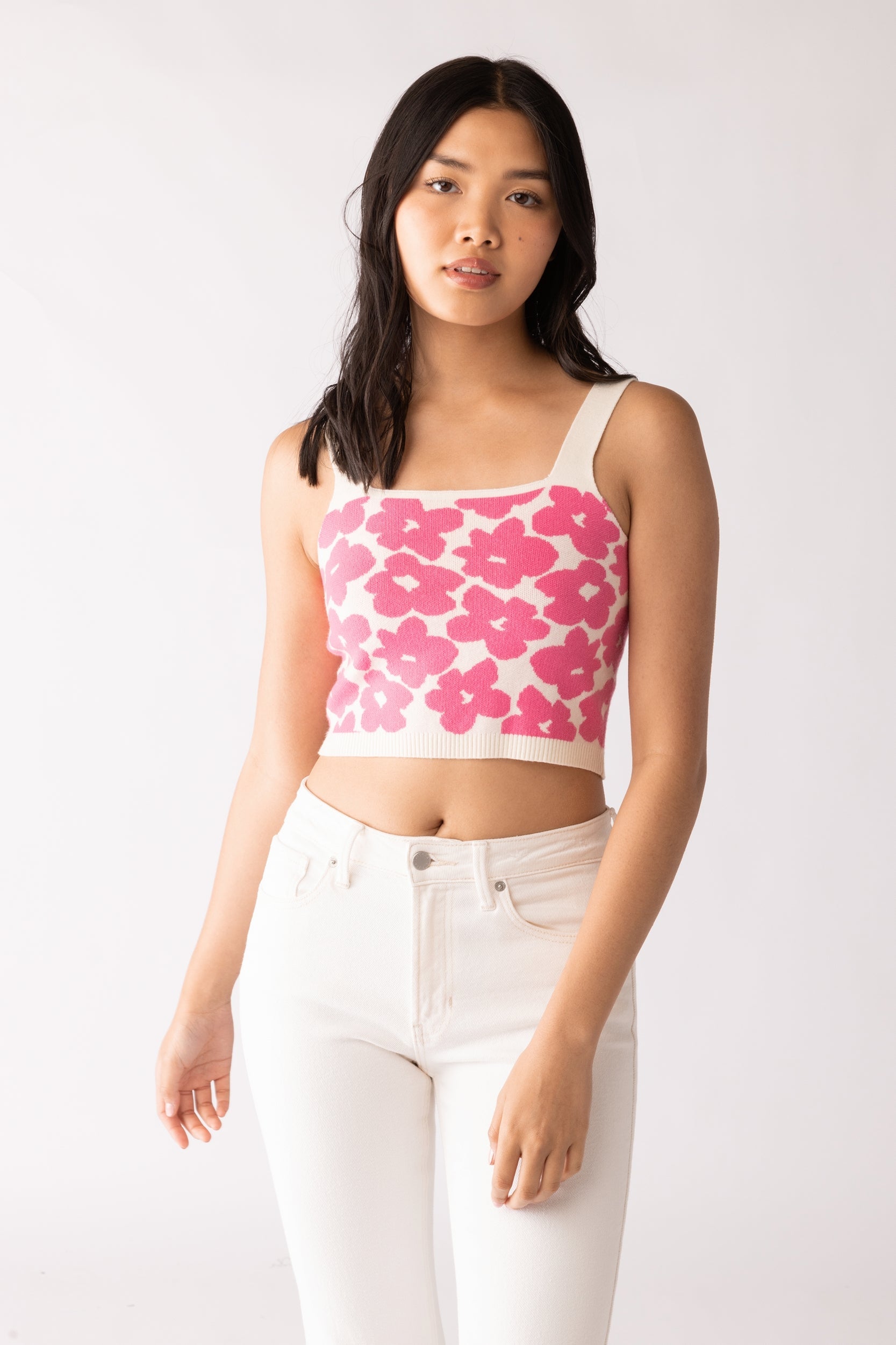 SALE - Anita Knit Floral Cropped Top