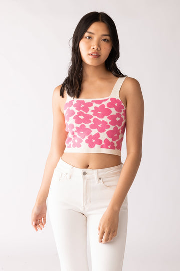SALE - Anita Knit Floral Cropped Top