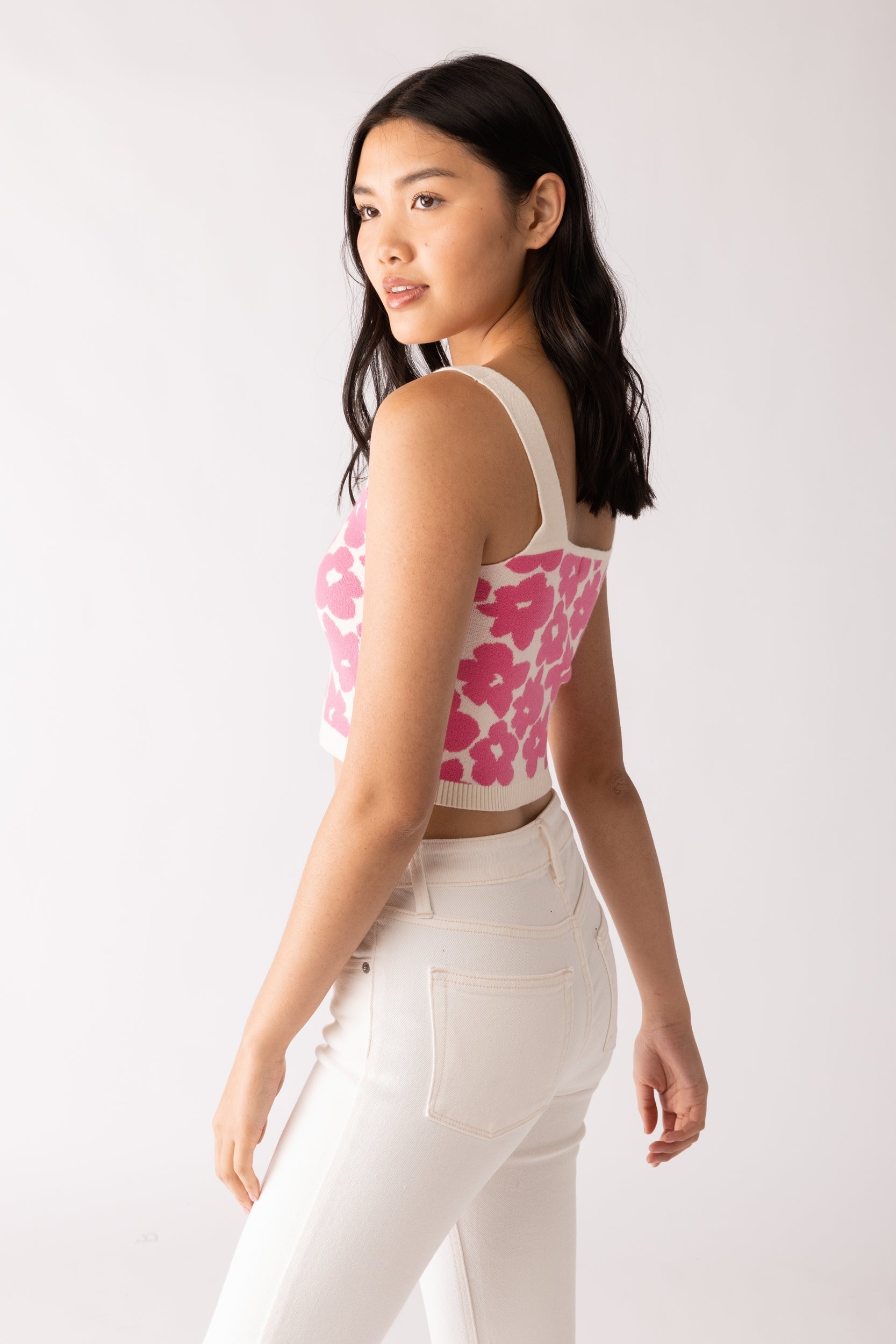 SALE - Anita Knit Floral Cropped Top