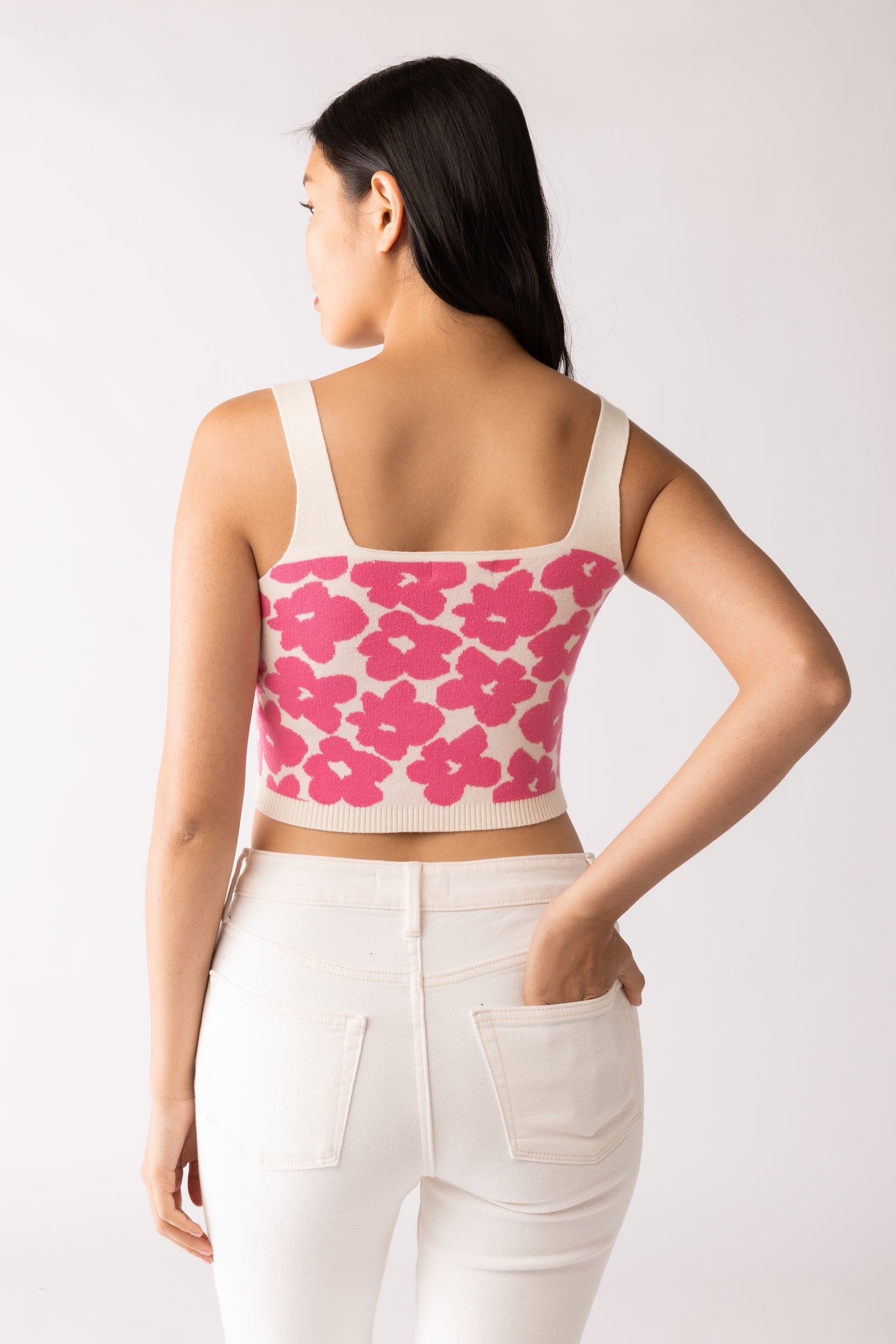 SALE - Anita Knit Floral Cropped Top