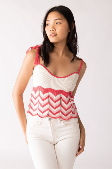 SALE - Lucile Chevron Crochet Cropped Top
