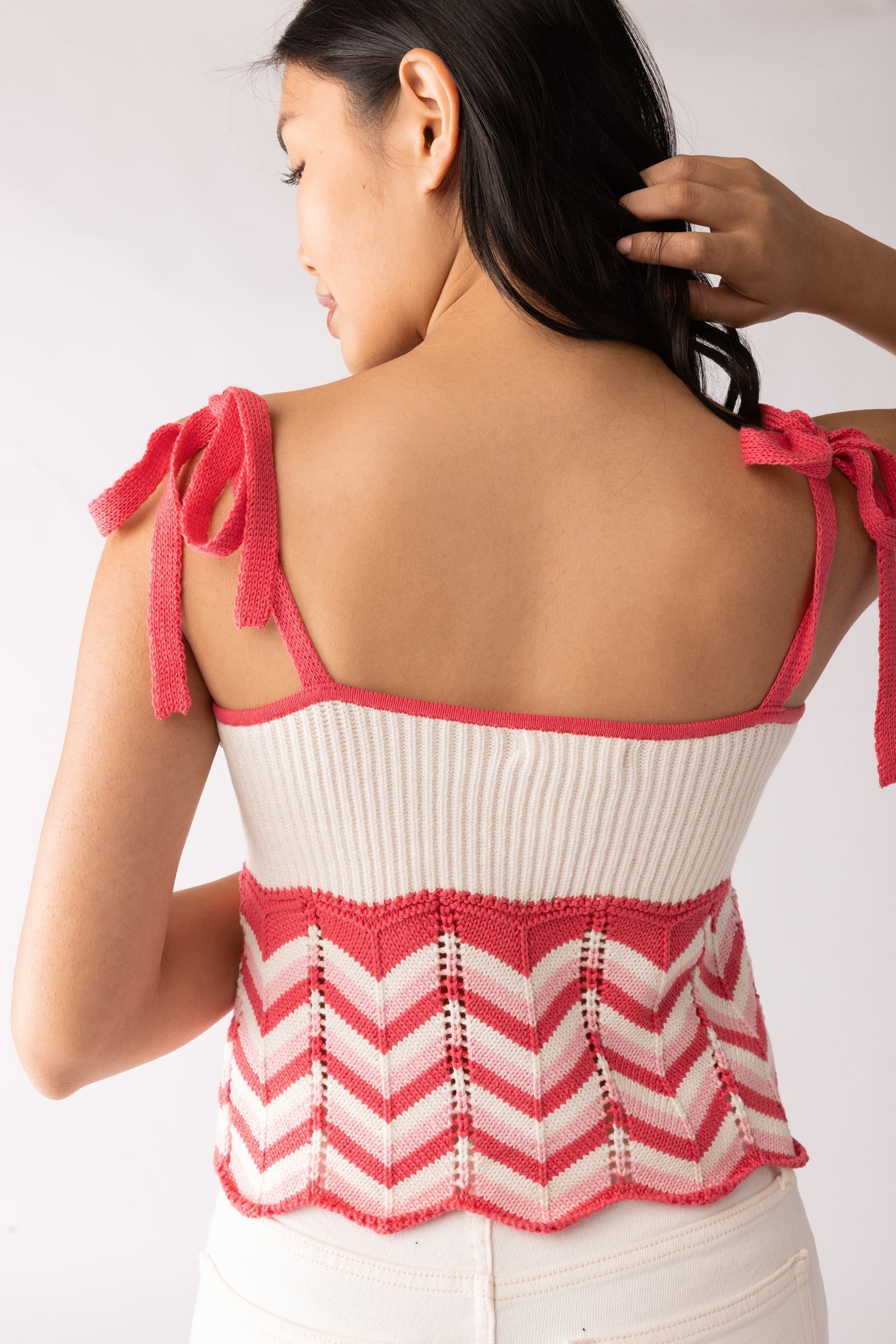 SALE - Lucile Chevron Crochet Cropped Top