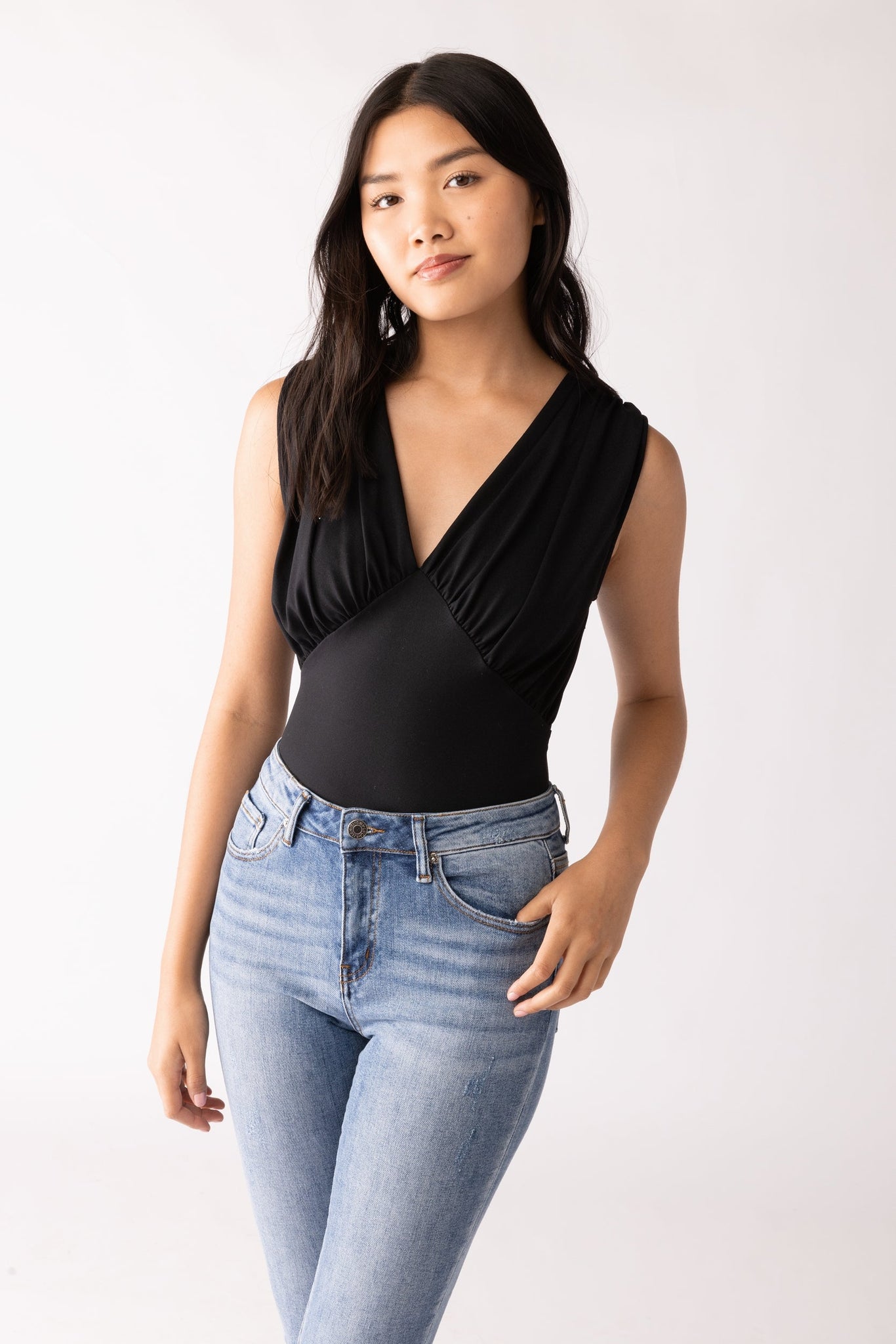 SALE - Cecily Gathered Detail Bodysuit
