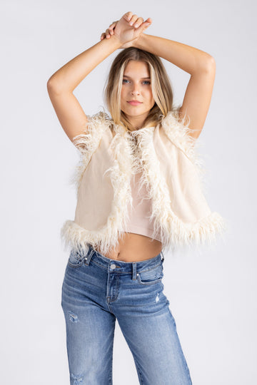 SALE - Tatum Fur Trim Vest
