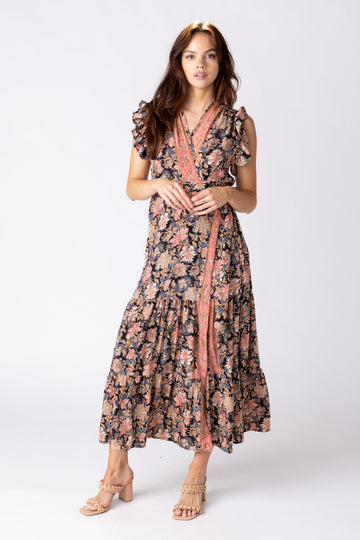 SALE - Poppy Floral Wrap Maxi Dress
