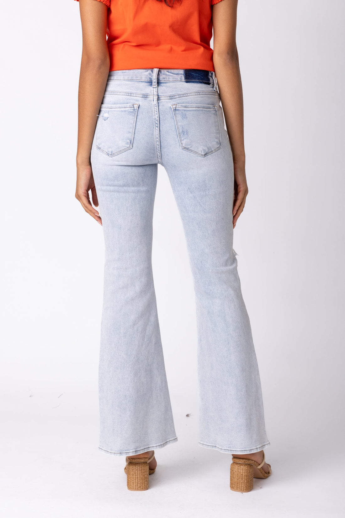 SALE - Crawford Mid Rise Button Fly Flare Jeans