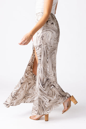 SALE - Hattie Marble Print Midi Skirt