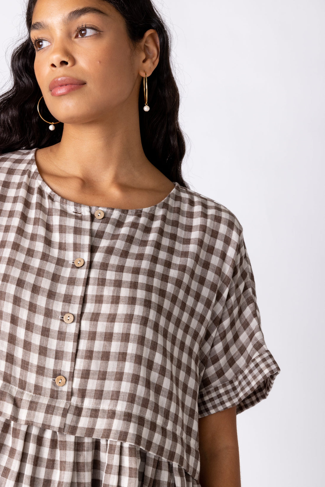 SALE - Landry Gingham Babydoll Top