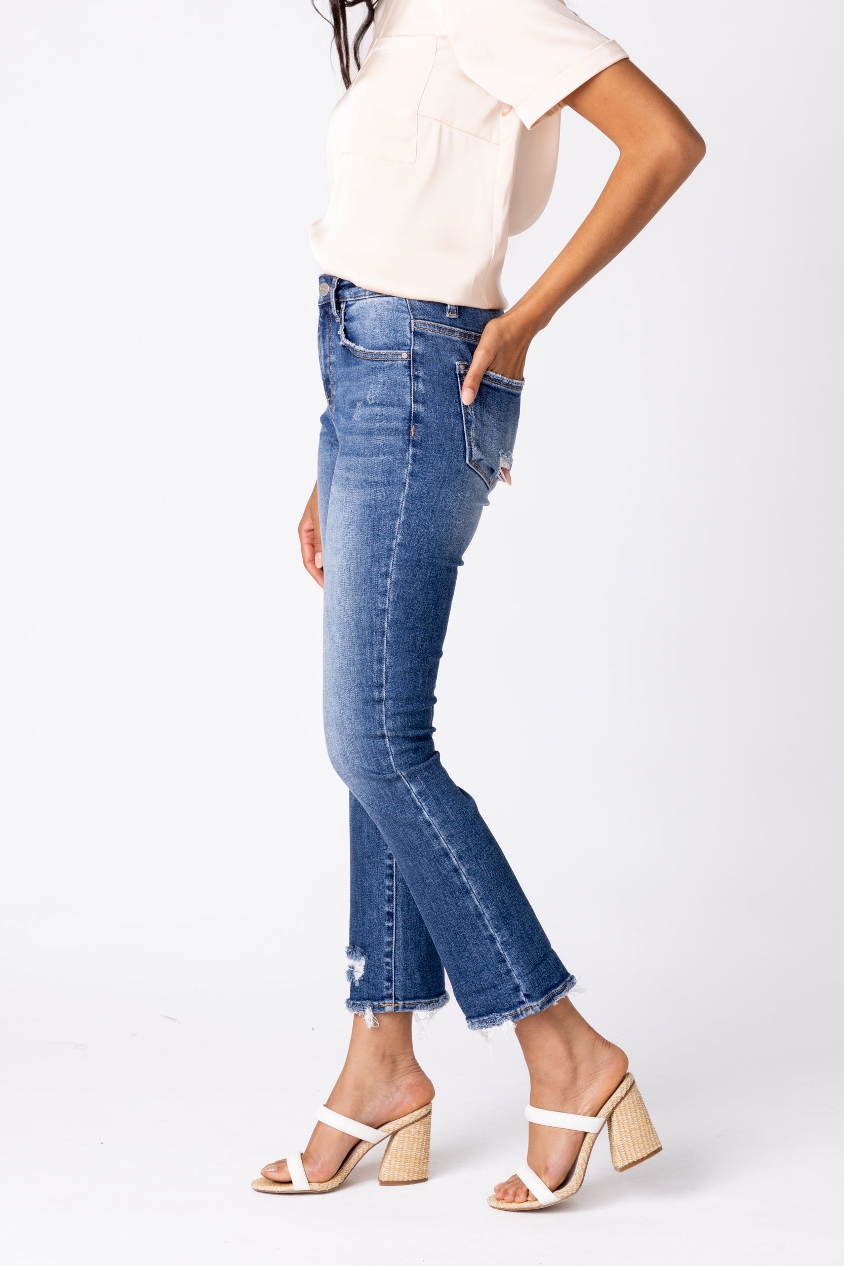 Lennon Mid Rise Straight Leg Jeans