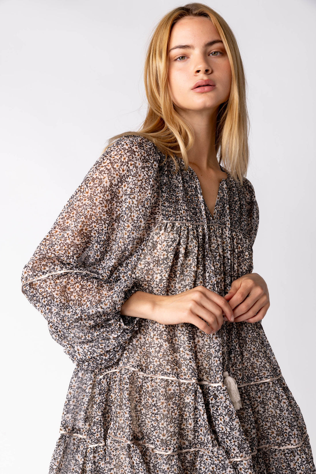 Laura Smocked Bib Mini Dress
