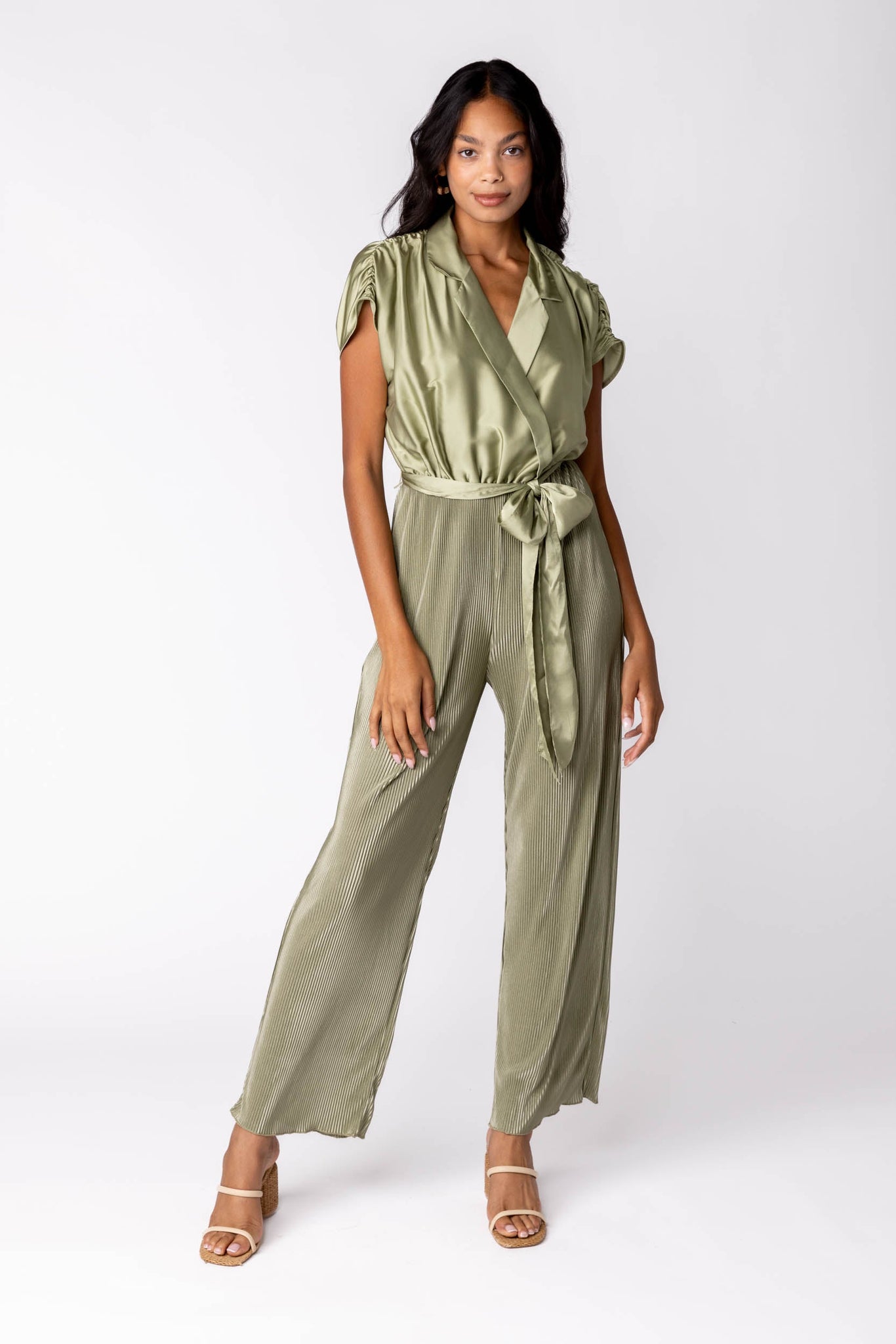 SALE - Ella Pleated Tie Waist Jumpsuit