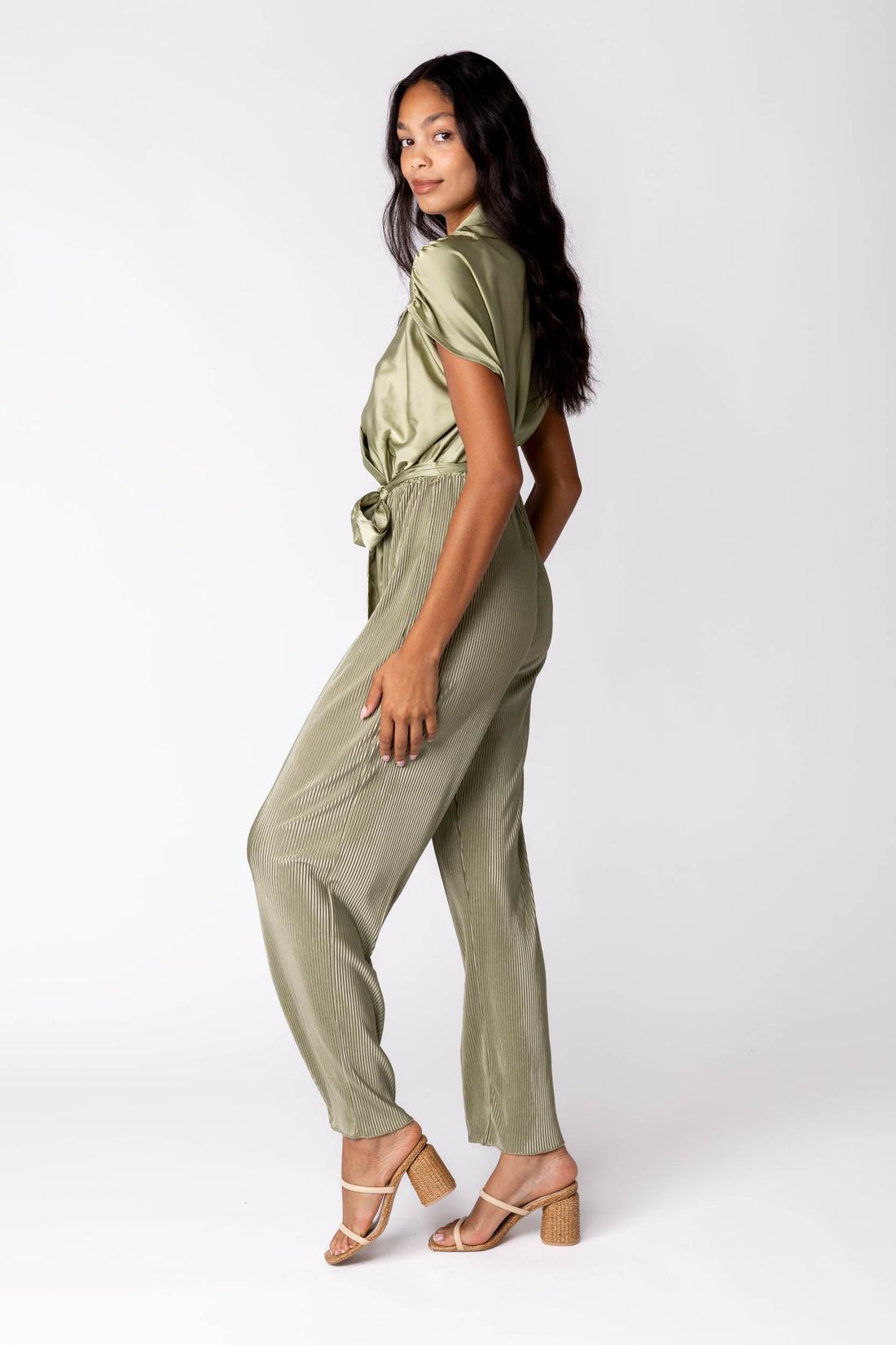 SALE - Ella Pleated Tie Waist Jumpsuit