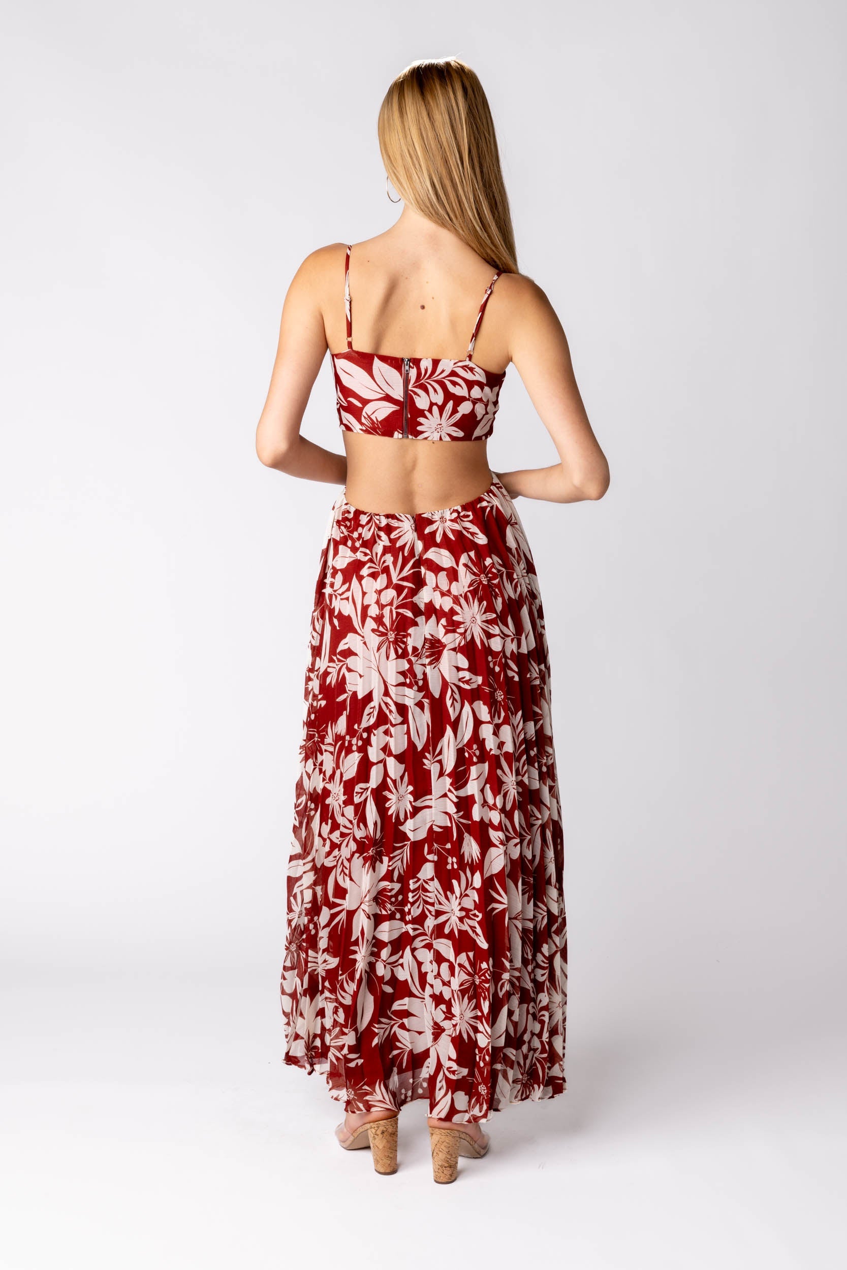 SALE - Greta Floral Pleated Maxi Dress