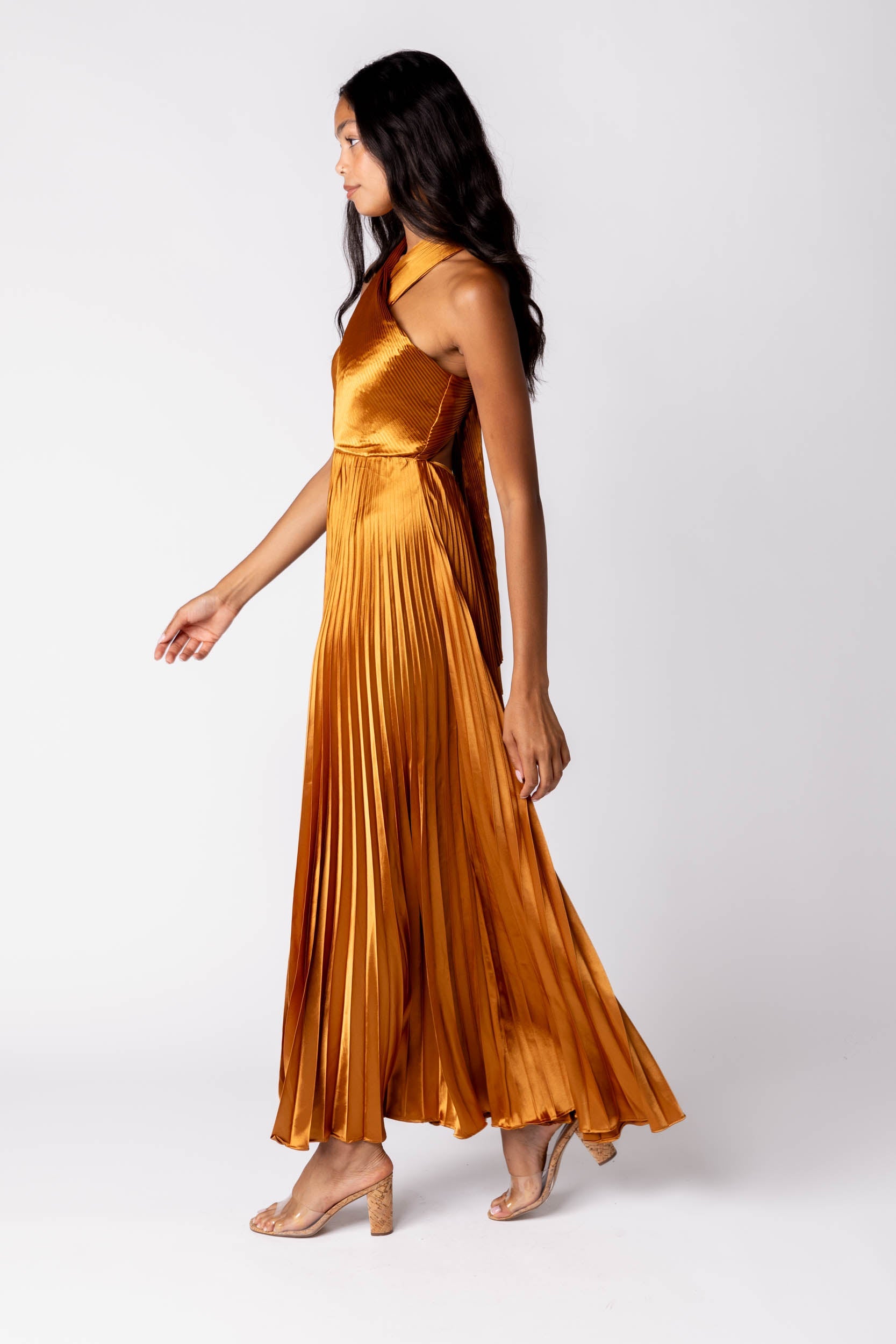 Holland Halter Pleated Dress