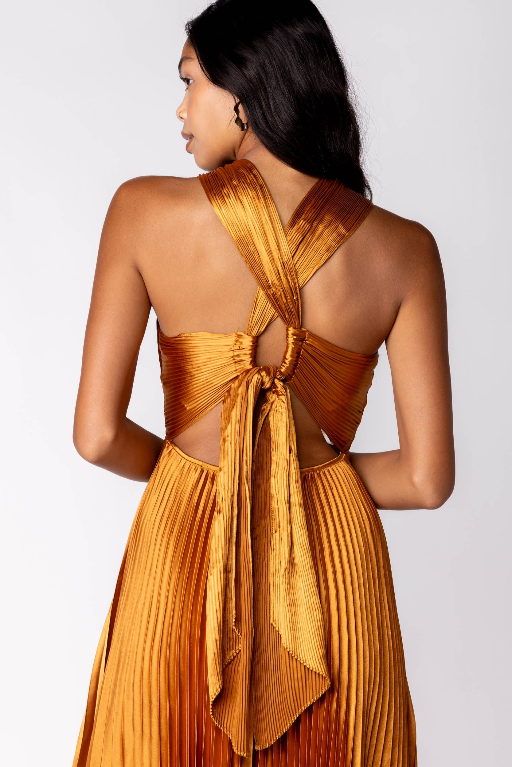 Holland Halter Pleated Dress