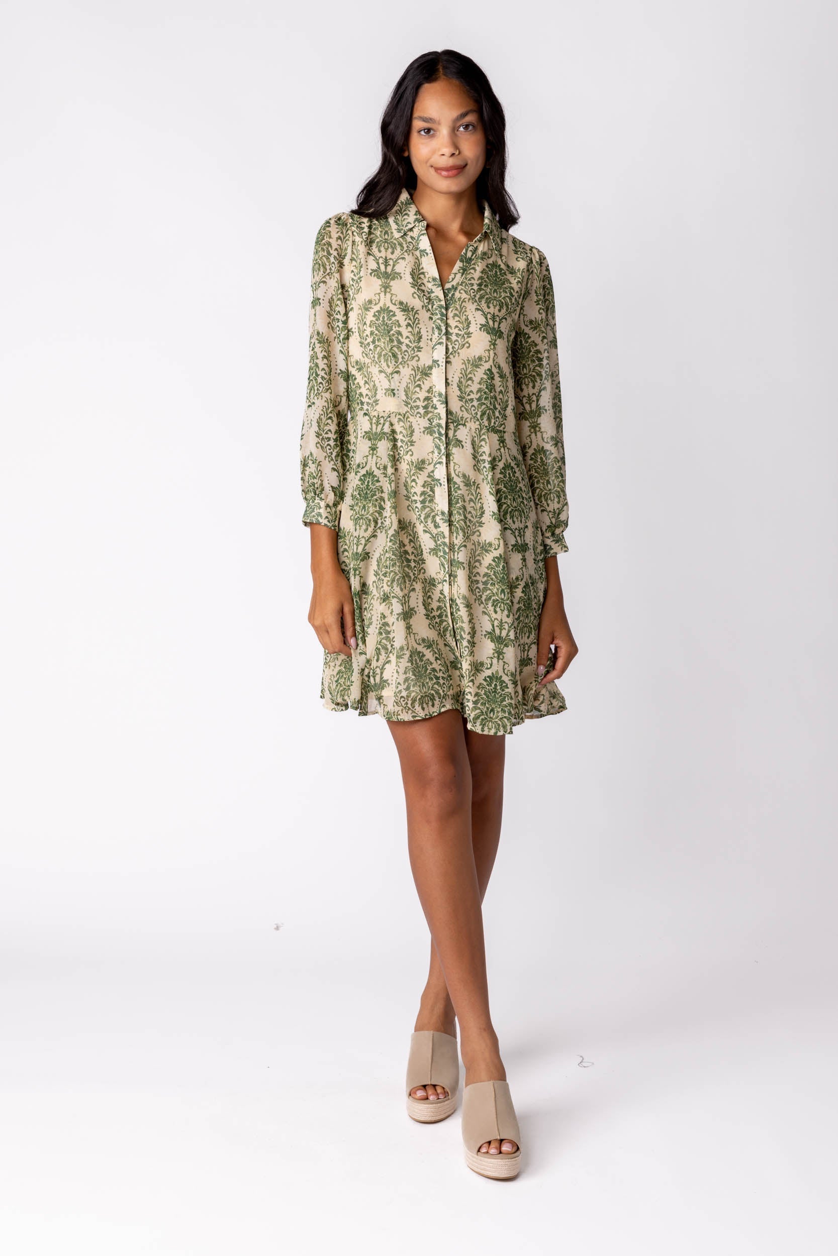 Teagan Chiffon Shirt Dress