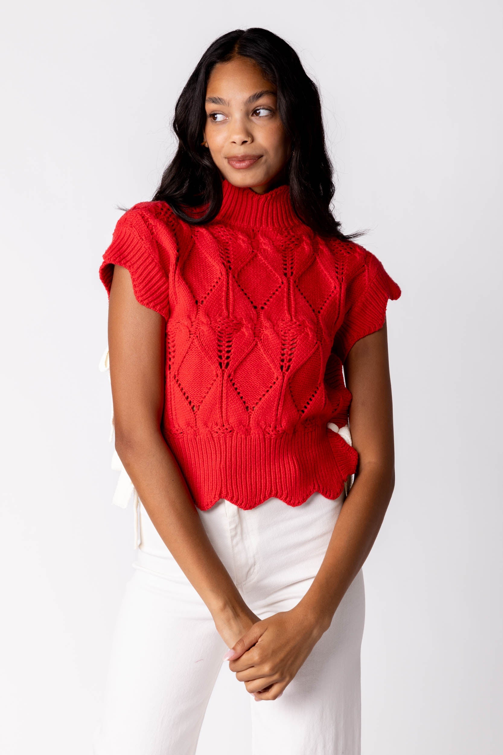 Evie Side Tie Contrast Sweater