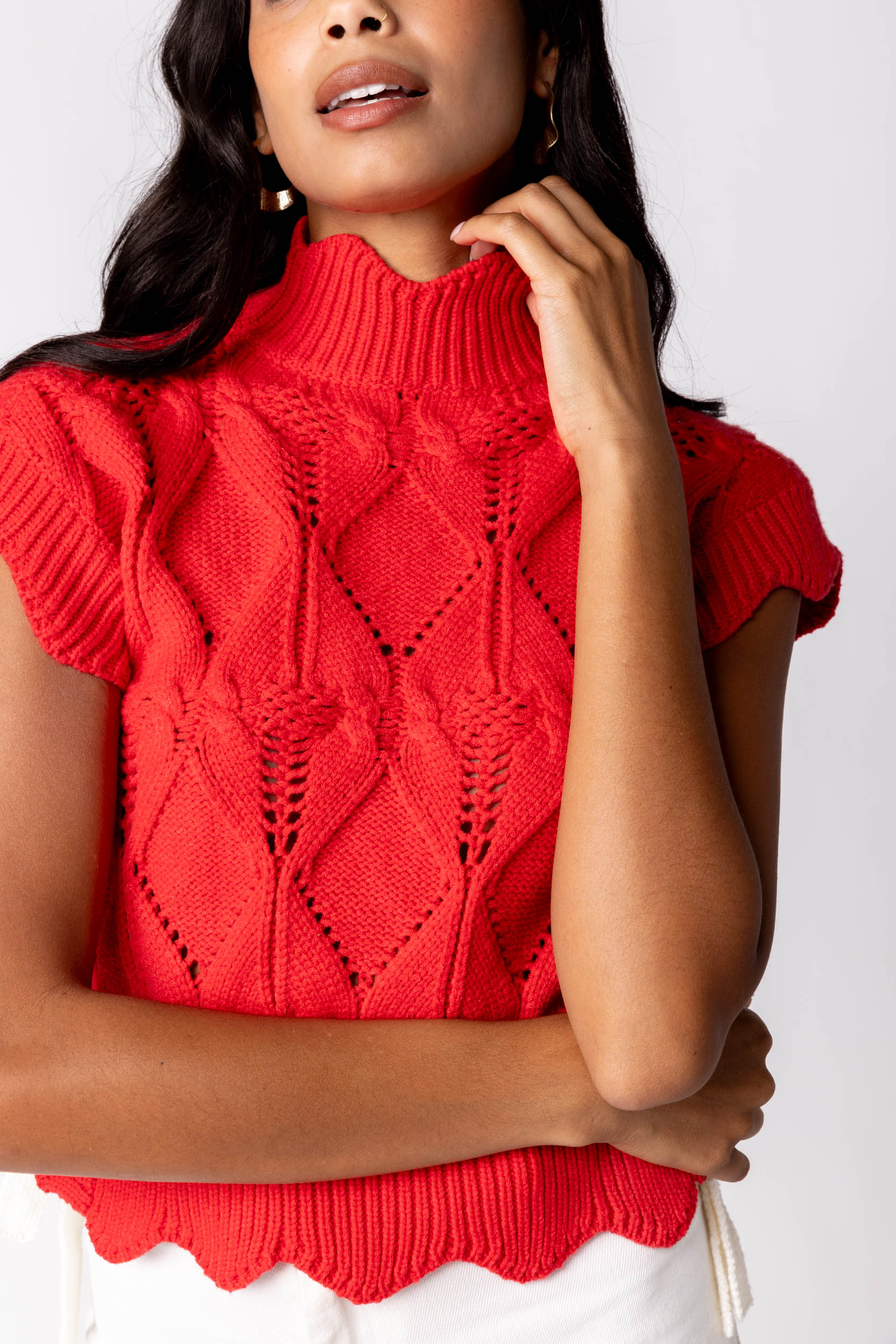 Evie Side Tie Contrast Sweater