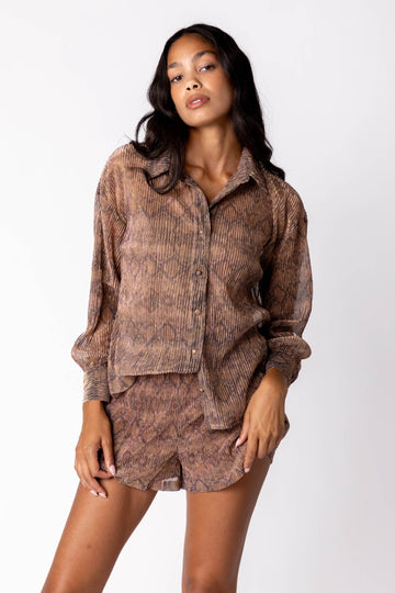 SALE - Sasha Crinkle Button Front Top