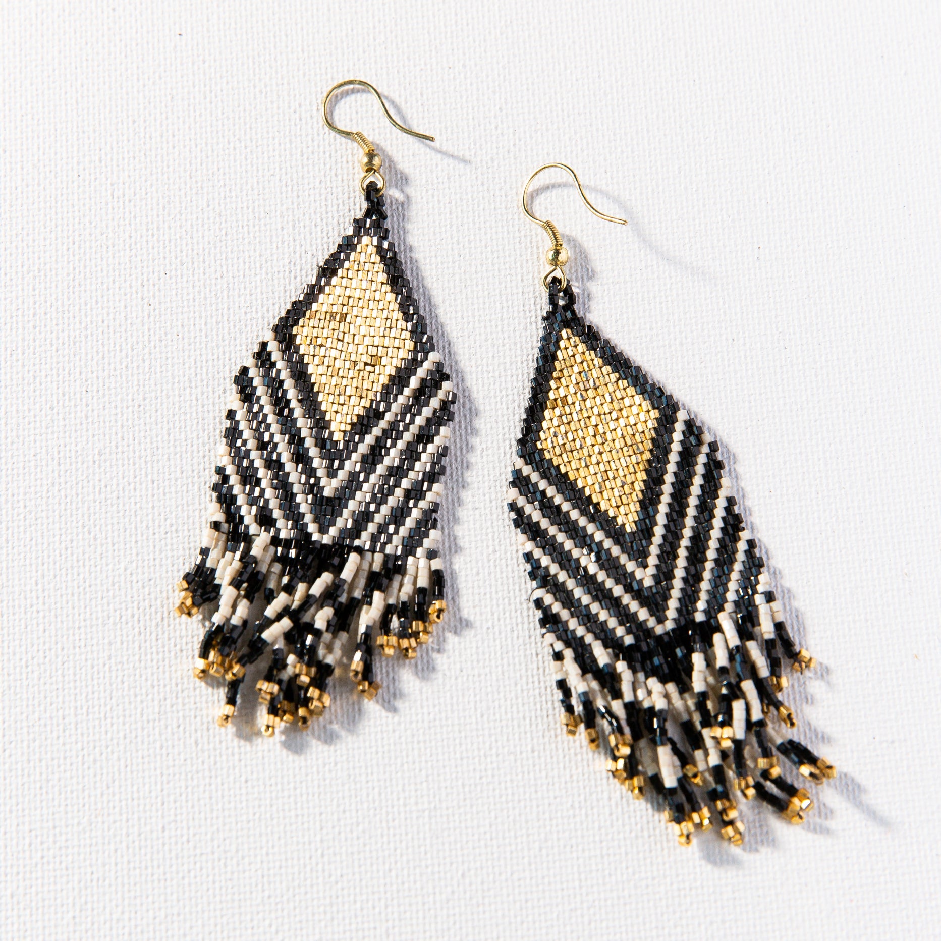 Ink+Alloy Stripe Luxe Earring with Fringe