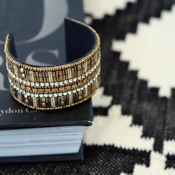 Mable Beaded Wide Cuff