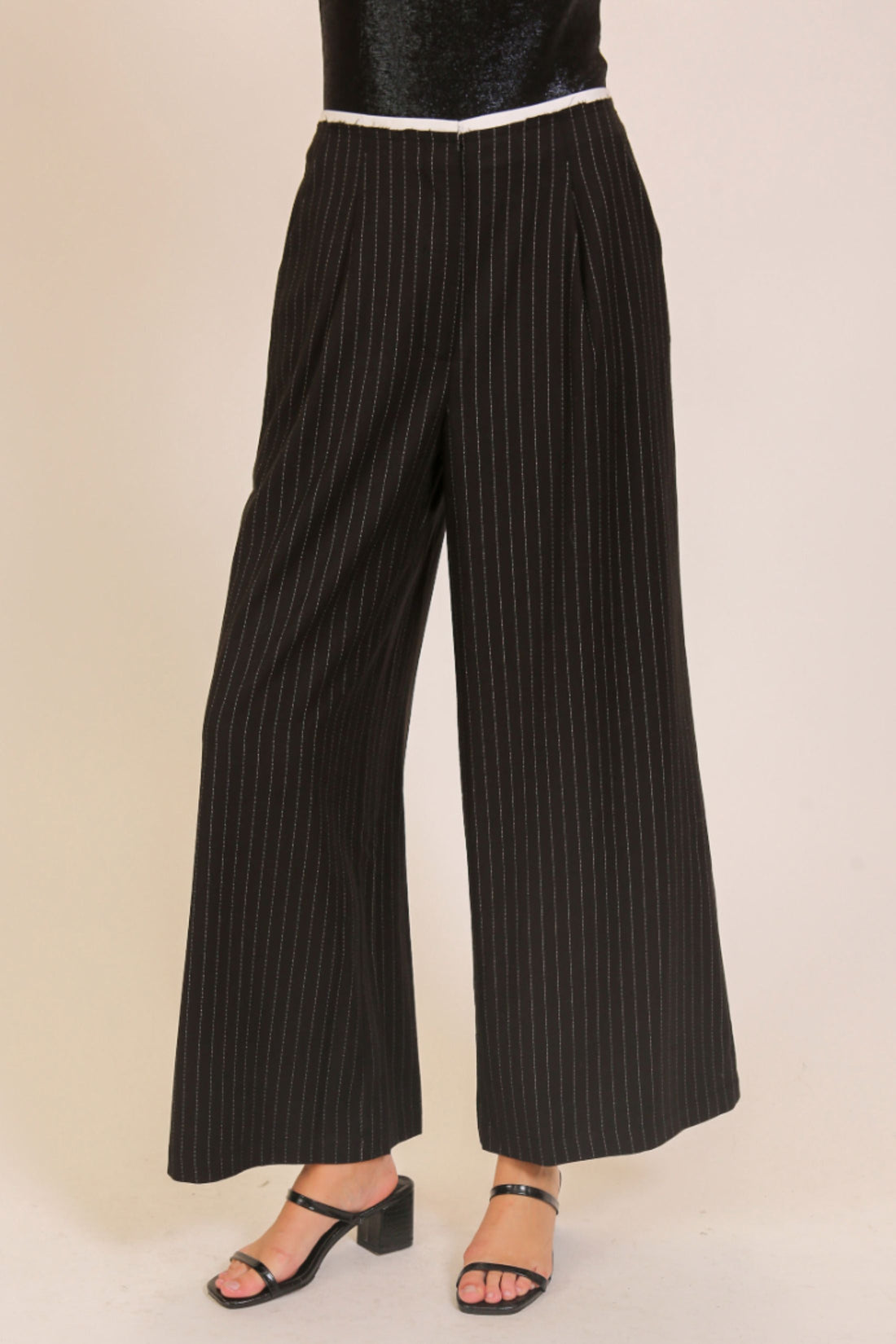 Scarlett Raw Edge Pin Stripe Pants
