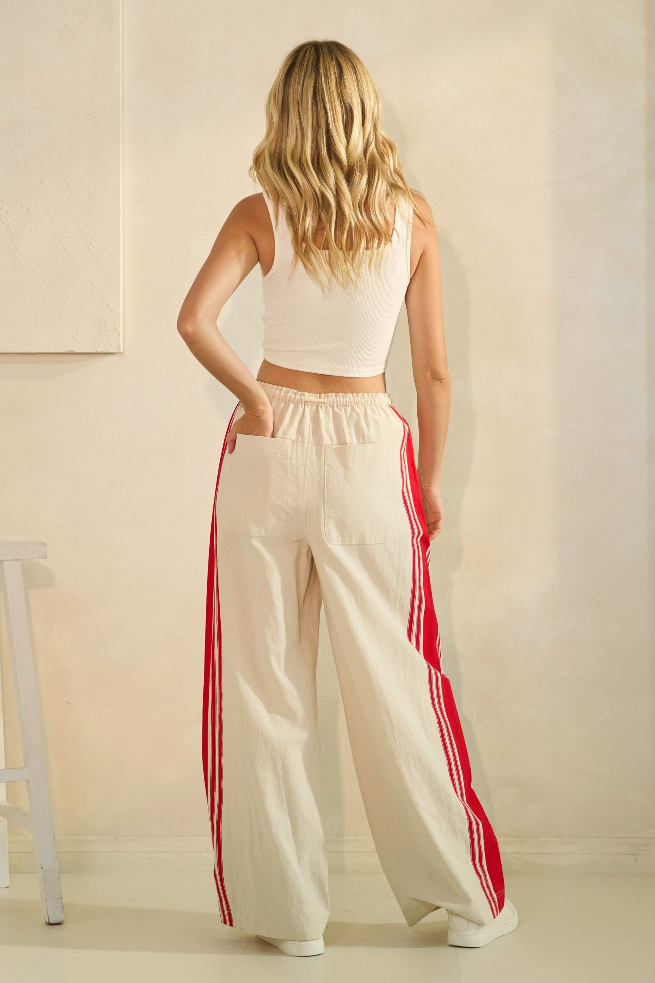 Chanley Sport Striped Wide Leg Pants