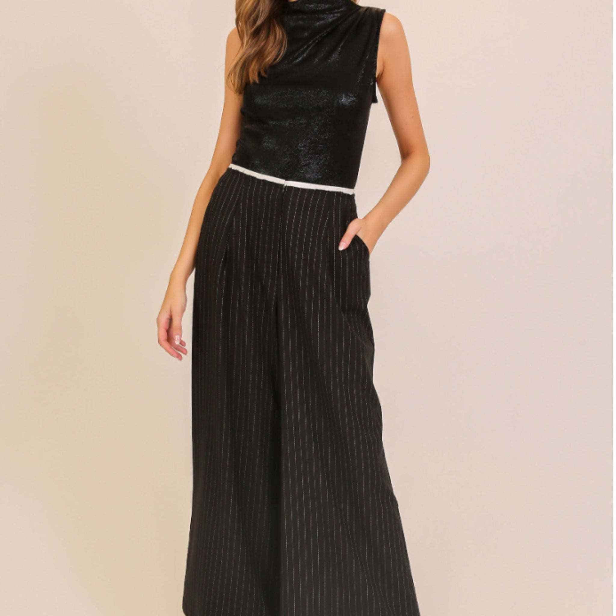 Scarlett Raw Edge Pin Stripe Pants