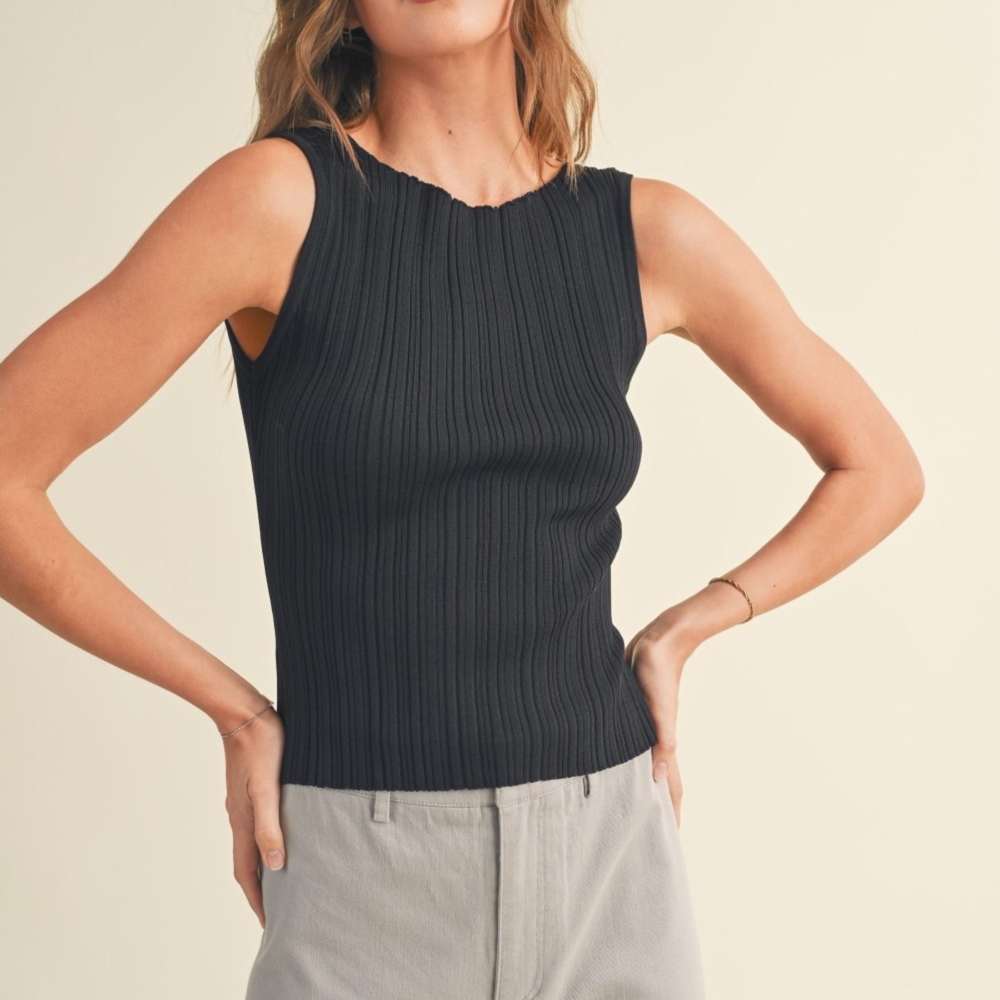 Marina Viscose Ribbed Knitted Top