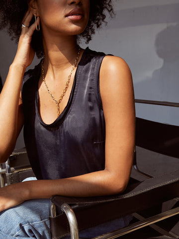 Mod Chain Lariat Gold