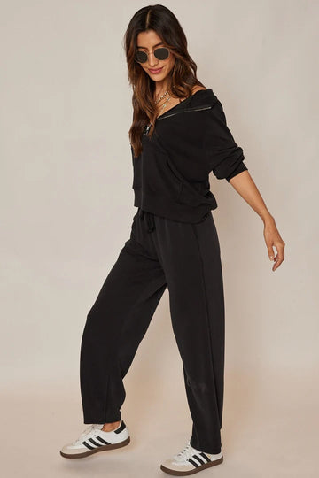 SALE - Shelly Scuba Zip Up Sweatshirt