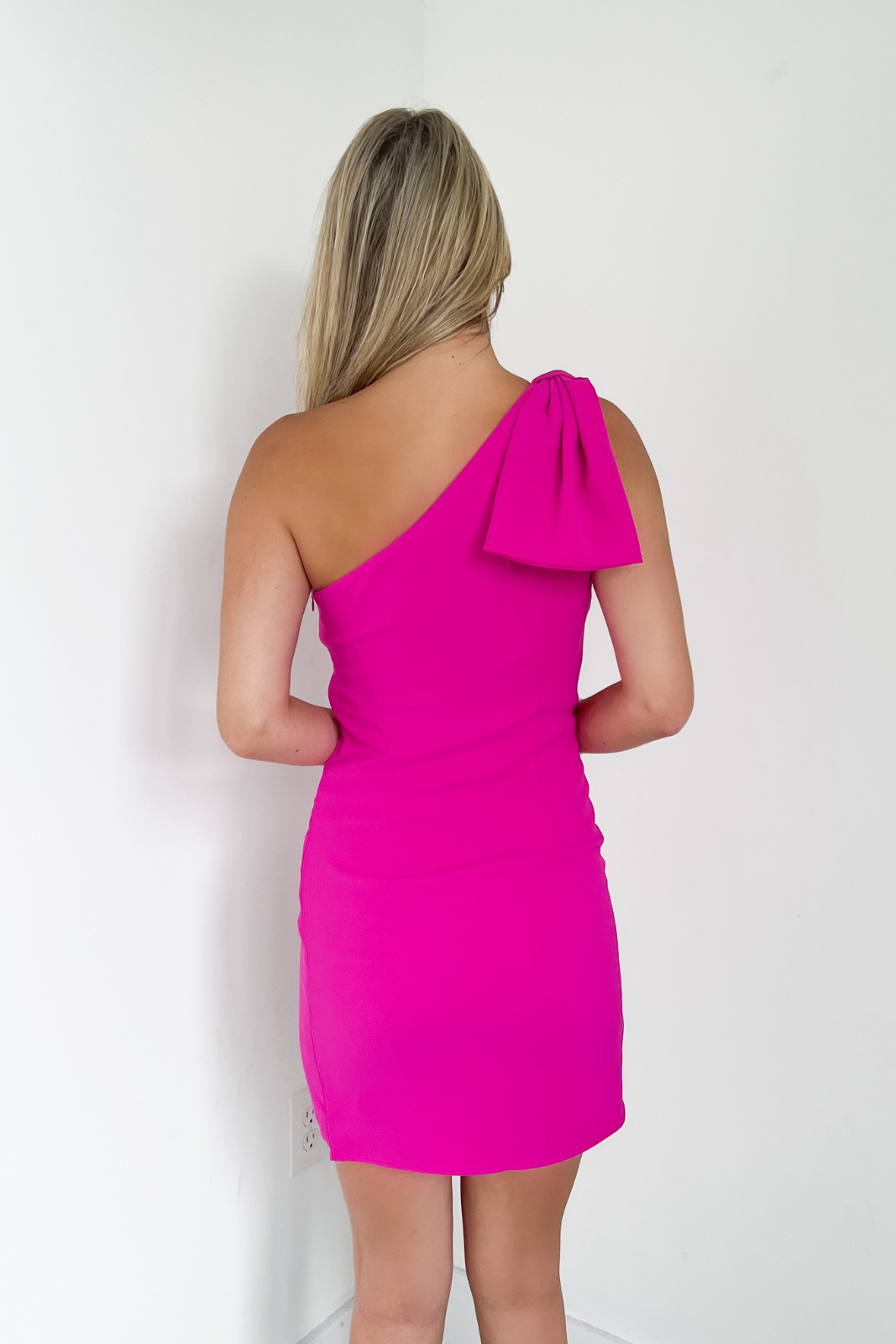 SALE - Adrian One Shoulder Dress with Bow