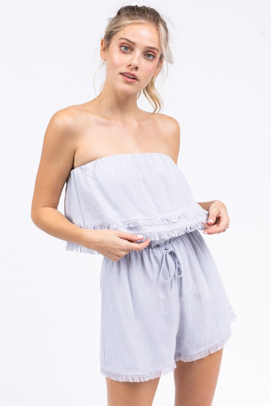 Scout Fringe Detail Layered Romper