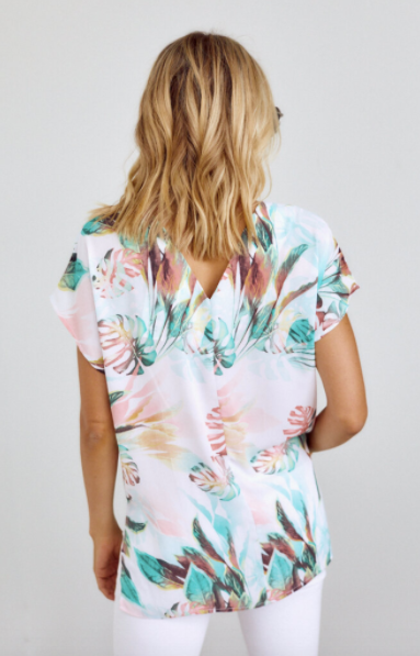 Lucille Palm Print Top