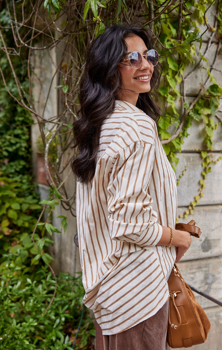 Grayson Striped Button Down Top
