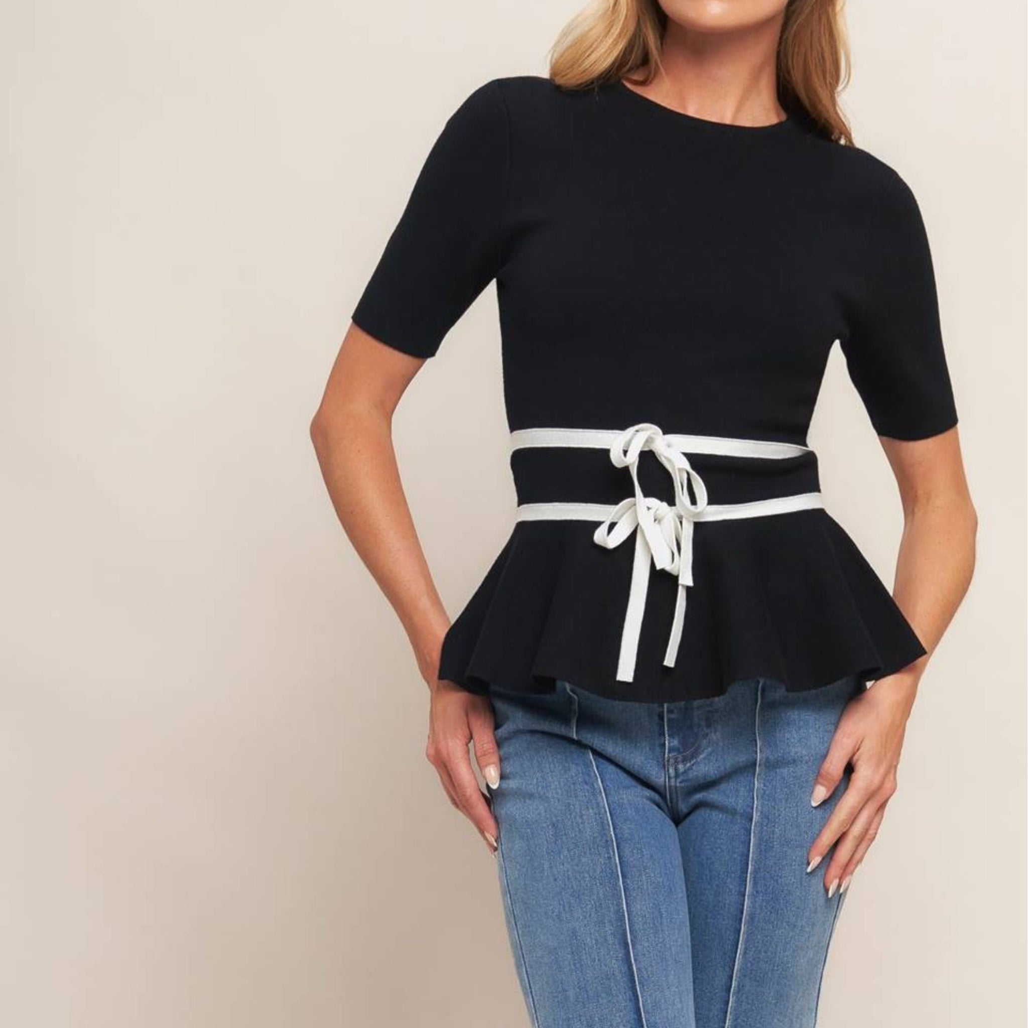 Kathryn Tie Feature Top