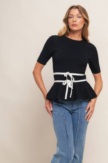 Kathryn Tie Feature Top