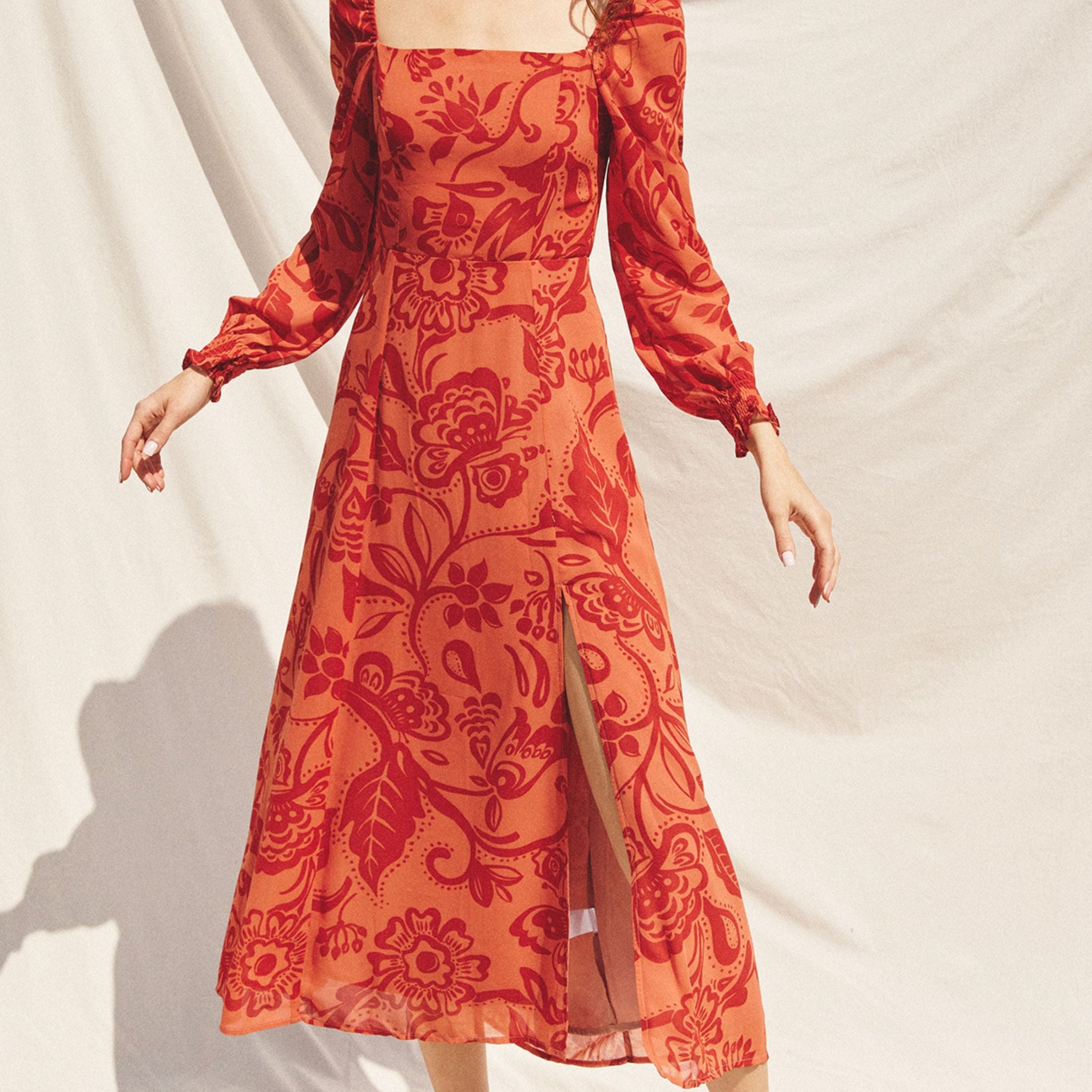 Angler Long Sleeve Bossa Nova Midi Dress