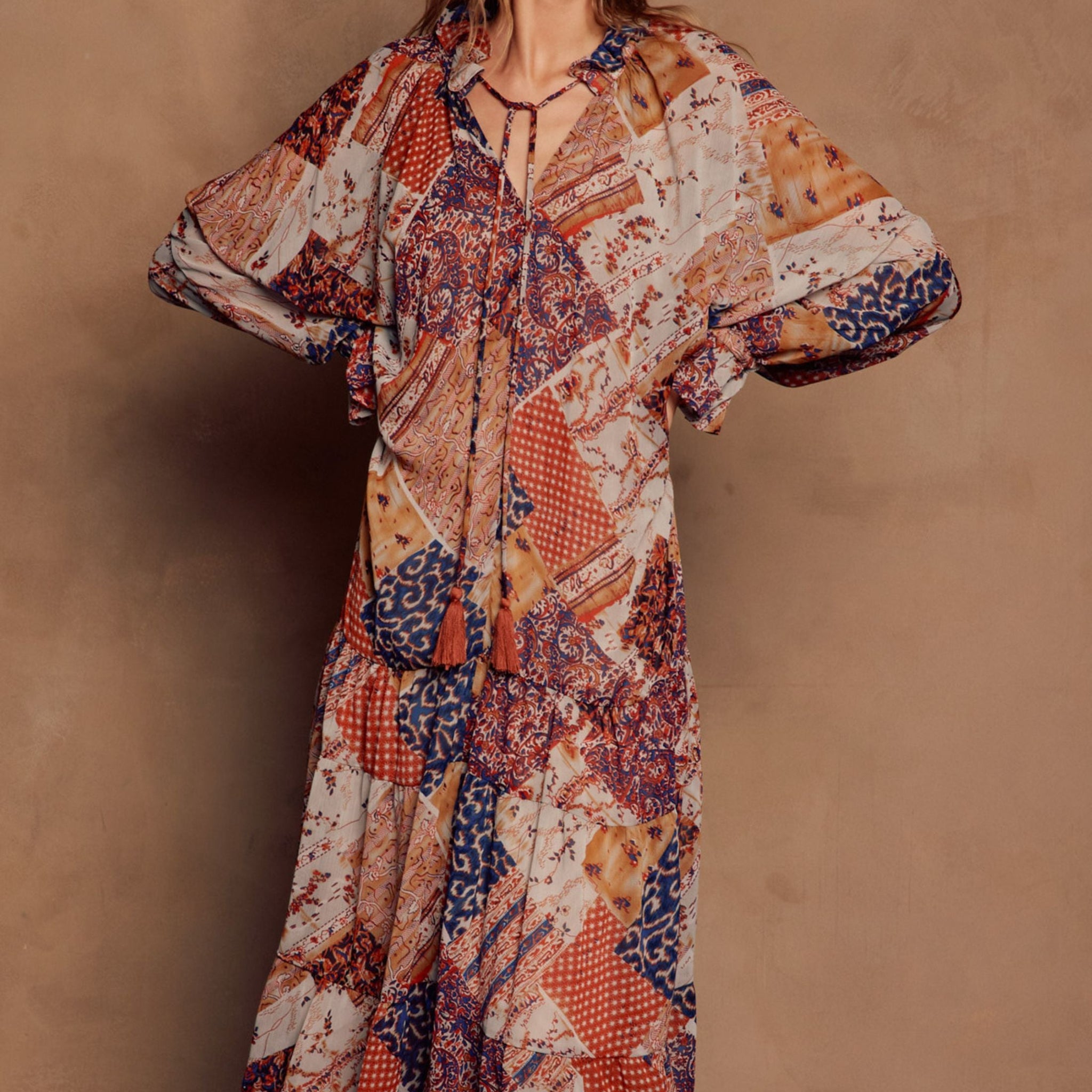 Anderson Paisley Pattern Maxi Dress