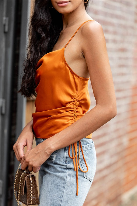 Cebra Cowl Neck Ruched Side Tank