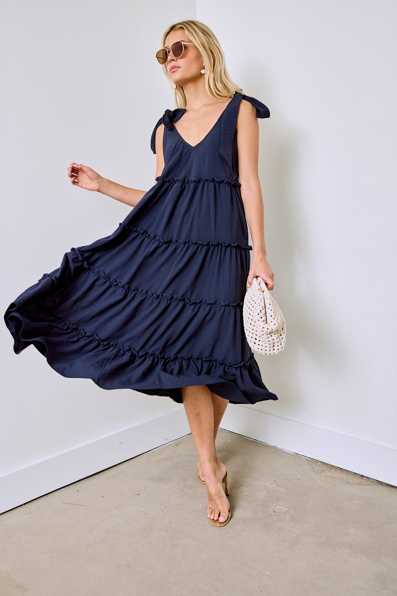 Daniels Tie Strap Midi Dress