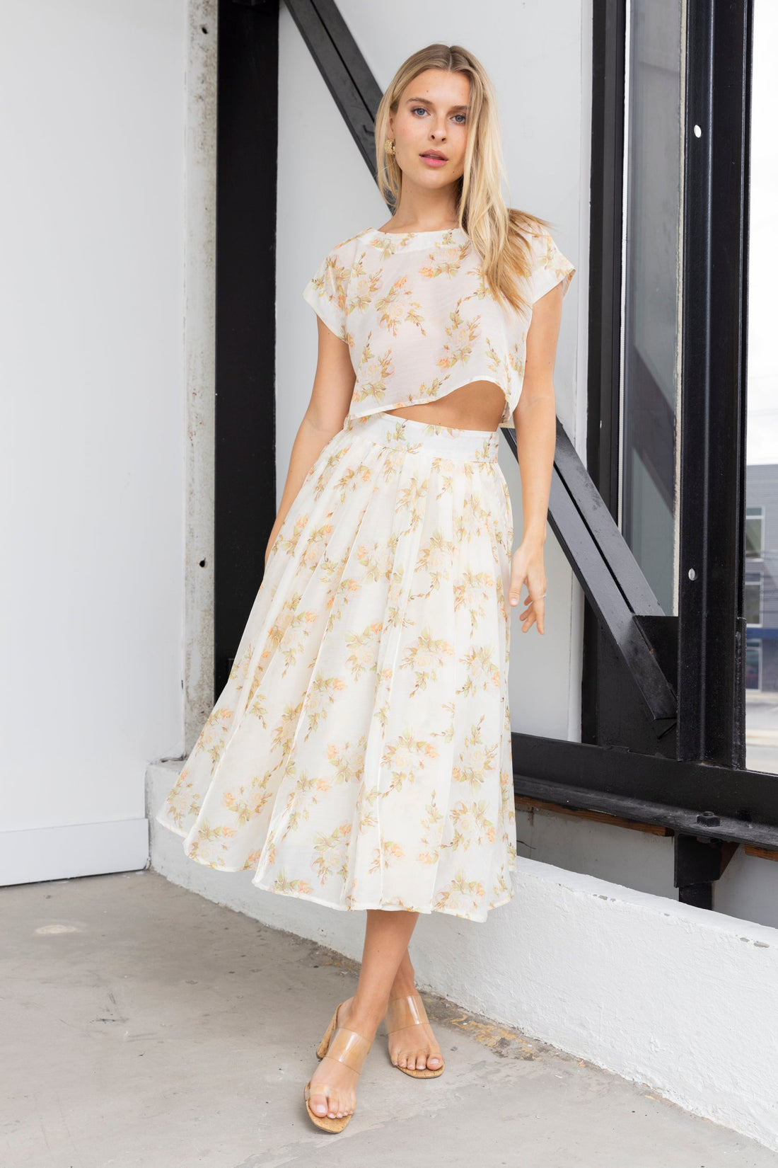 SALE - Mikey Floral Midi Skirt