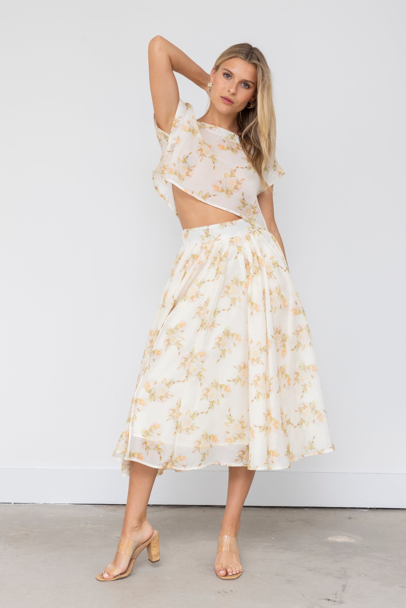 SALE - Mikey Floral Midi Skirt