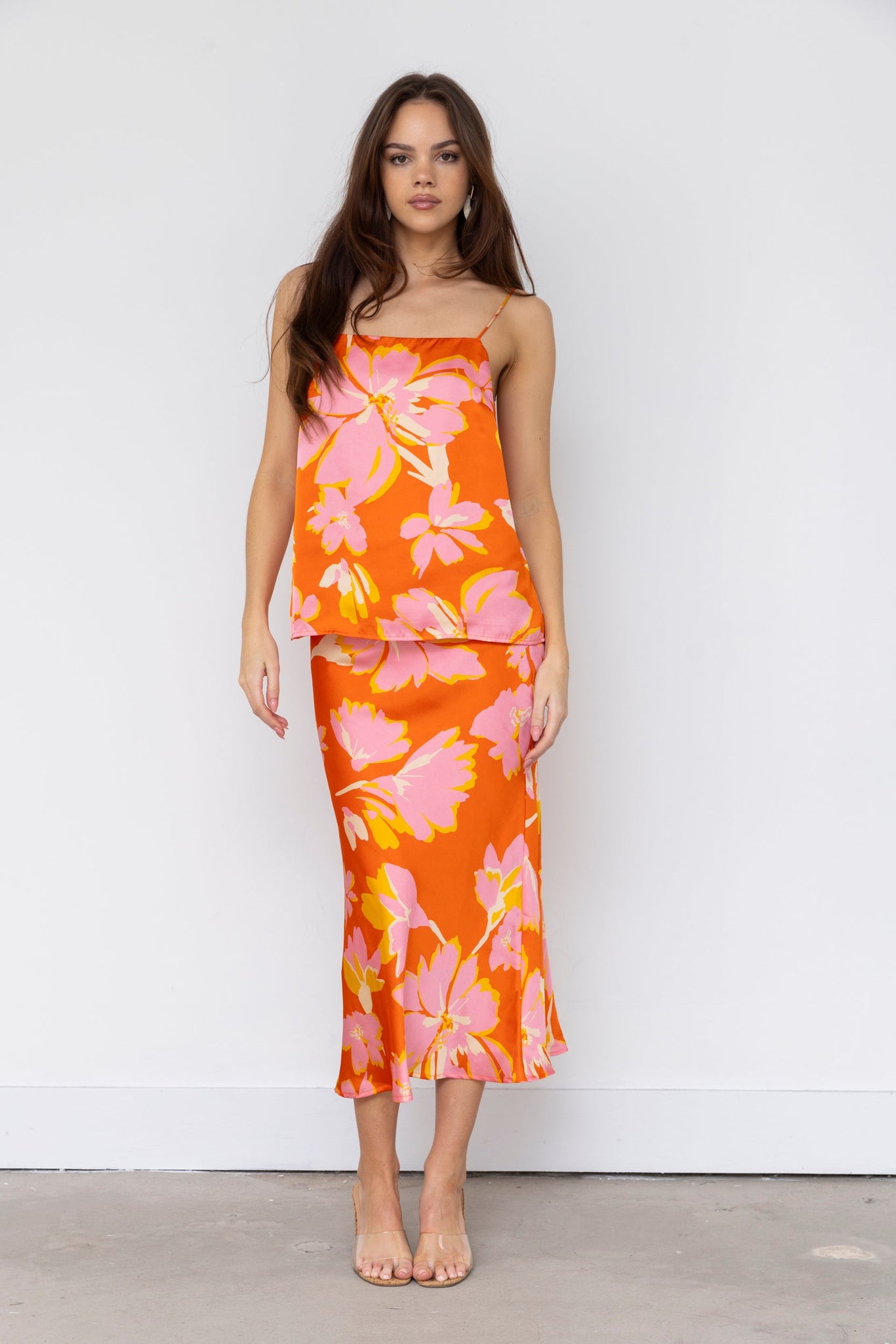 SALE - Celine Floral Sateen Tank