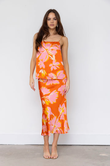 SALE - Celine Floral Sateen Tank